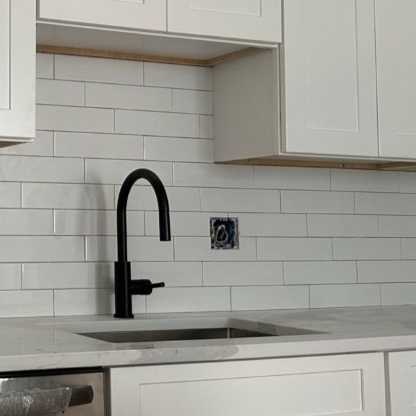 Modern white rectangle tile